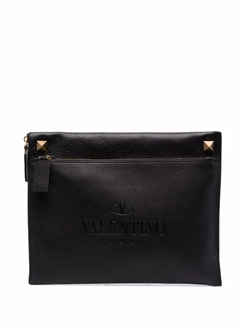 Valentino Garavani Rockstud-embellished clutch bag Black YB0B17ZBT