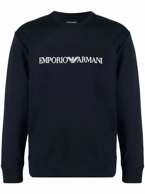 Emporio Armani logo-print crew-neck sweatshirt Blue 8N1MR61JRIZF905