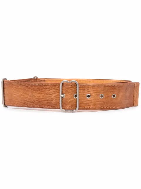 Gianfranco Ferré Pre-Owned 2000s snakeskin effect leather belt Brown GFFE180D