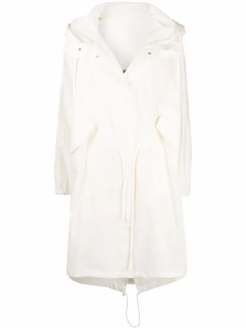 Jil Sander logo-print hooded raincoat White JSET430005WT245036