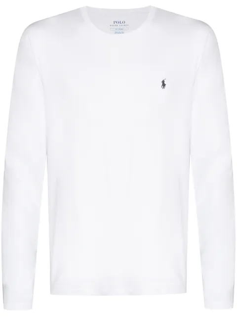 Polo Ralph Lauren logo-embroidered long-sleeve T-shirt White 714844759004