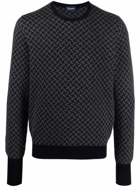 Drumohr pattern-jacquard knit jumper Grey D2K103