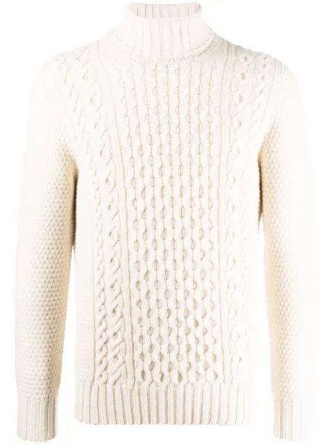 Drumohr roll neck wool jumper White D4W124AR