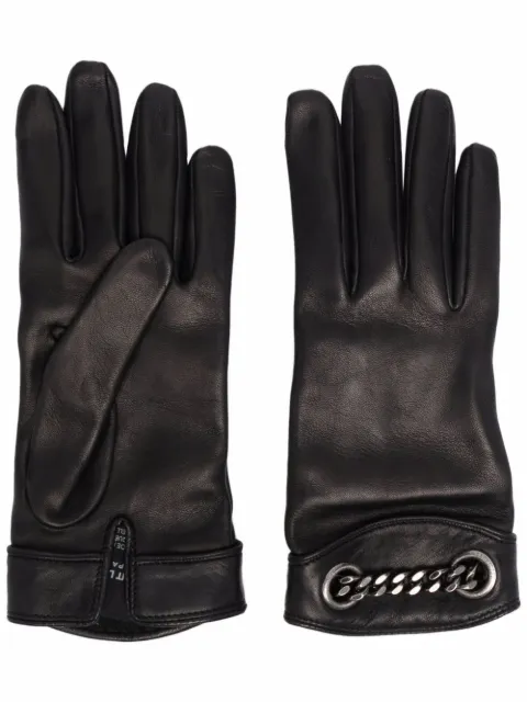Saint Laurent chainlink full-finger gloves Black 6769093YI53