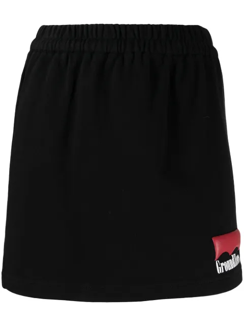 Ground Zero logo-print jersey mini skirt Black F21SK711B
