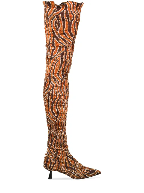 Amy Crookes Victorine 60mm knee-high boots Brown ACFW21FOTB000101