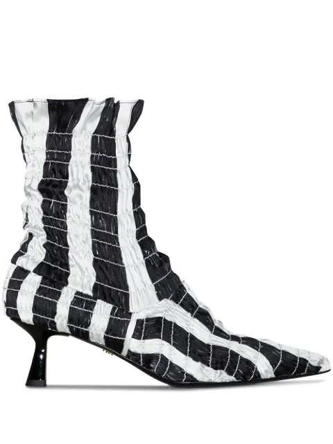 Amy Crookes Marthe 60mm shirred boots Black ACFW21FOAB000105