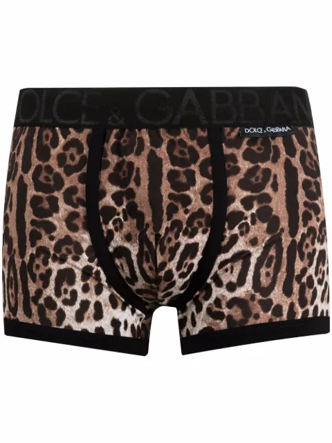 Dolce & Gabbana leopard-print boxers Neutrals M4D19JFSGWF