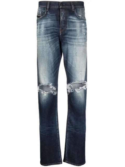 Diesel Viker distressed-effect straight leg jeans Blue A0346909B46