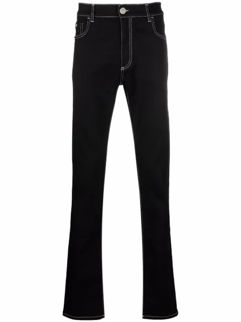 Billionaire contrast stitching straight-leg jeans Black WAACMDT2570BTE001N