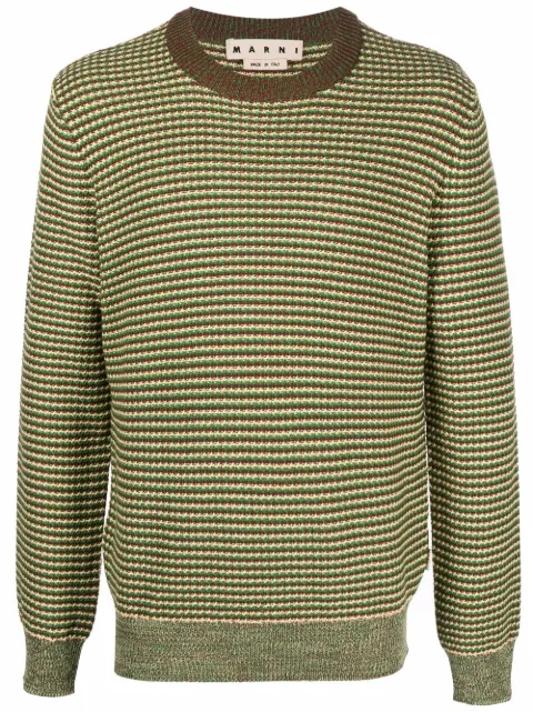 Marni striped knit jumper Green GCMG0201Q0UFC527