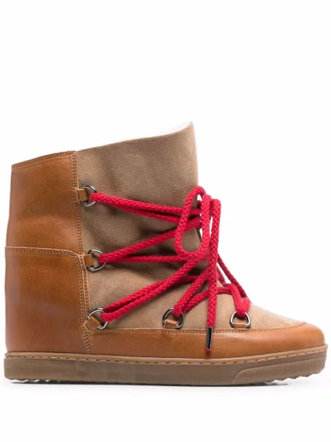 ISABEL MARANT Nowles lace-up ankle boots Brown BO002700M105S