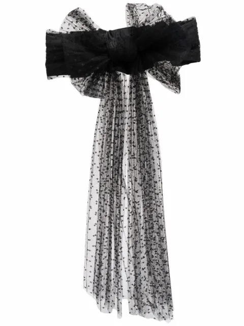 RED(V) semi-sheer bow-detail belt Black QT0B44BUP