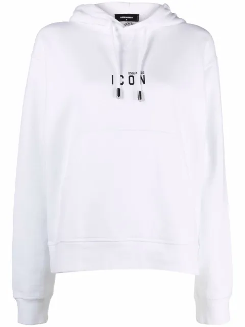 DSQUARED2 logo drawstring hoodie White S80GU0020S25042