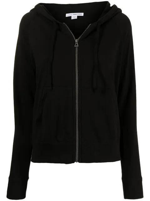 James Perse zipped drawstring hoodie Black WXA2884
