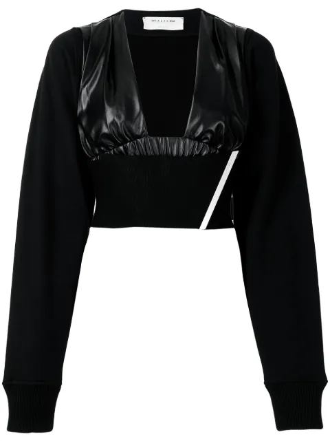 1017 ALYX 9SM cropped sweatshirt-sleeve top Black AAWSW0100FA01F21