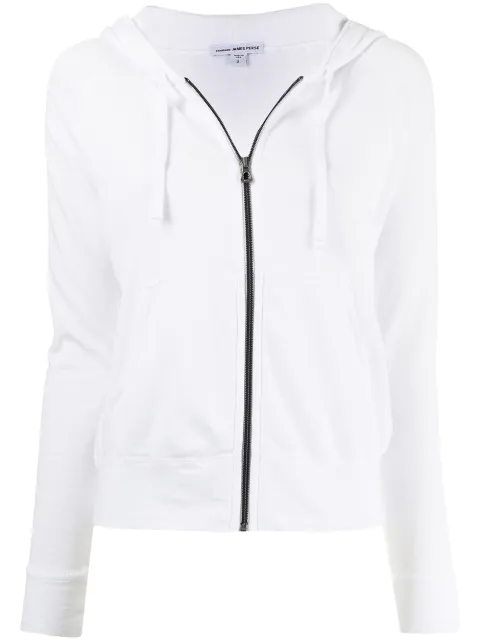 James Perse zipped drawstring hoodie White WXA2884