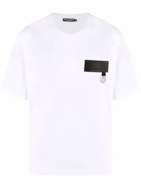 Dolce & Gabbana logo-patch T-shirt White G8NC5ZG7A2H