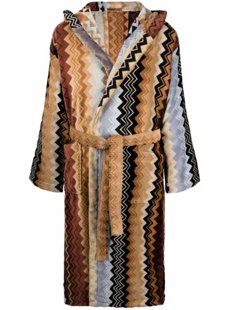 Missoni Home Giacomo belted hooded bathrobe Brown 1G3AC99708