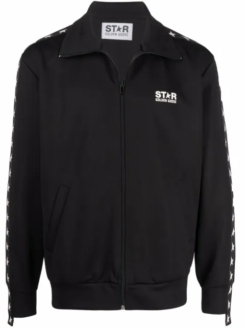 Golden Goose logo-print zip-fastening sweatshirt Black GMP00875P000520