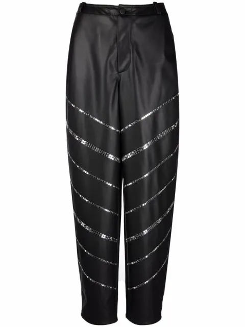 Philosophy Di Lorenzo Serafini stud-embellished tapered trousers Black AEF212G03195740