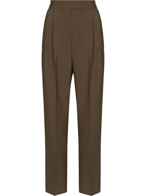 The Frankie Shop Bea high-waisted tapered trousers Brown BEAPLEATEDSUITPANTSCHOCOLATE