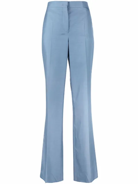 Ferragamo high-waisted silk trousers Blue 746229