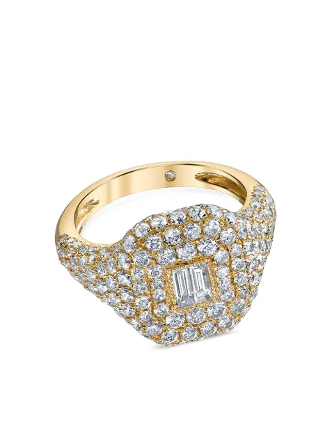 SHAY 18kt yellow gold diamond baguette pavé ring Gold SR48YG18