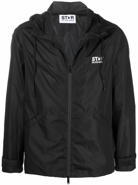 Golden Goose star-print windbreaker jacket Black GMP01032P000596