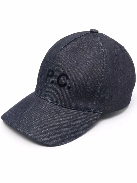 A.P.C. logo-print cap Blue COCSXM24090