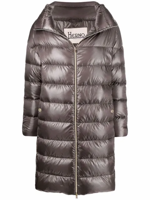 Herno down-feather mid-length coat Grey PI1283DIC120179480