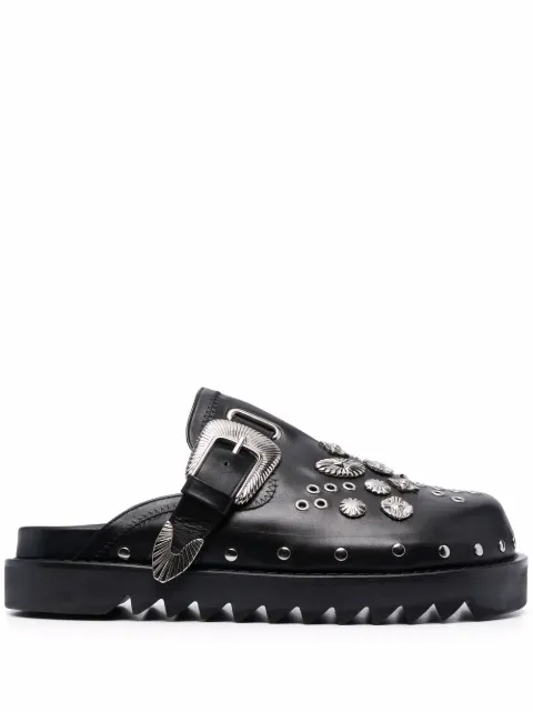 Toga Virilis silver embellished clogs Black FTVRM106609009