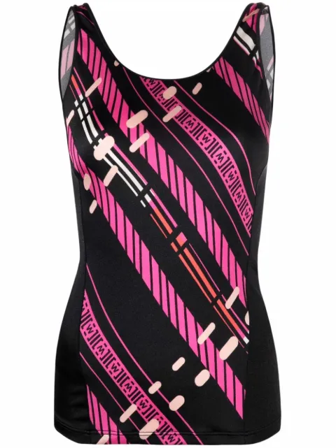 Wolford Hanna stripe-print tank top Black 52857