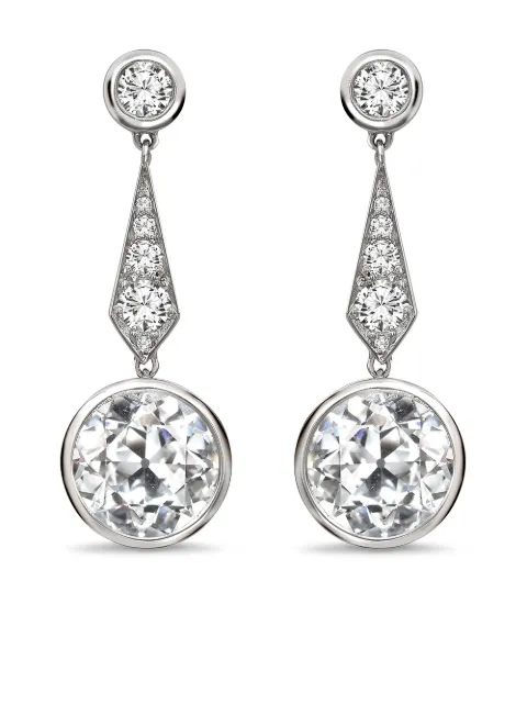 Pragnell Vintage 1911-1940 18kt white gold Art Deco diamond drop earrings Silver 1251490