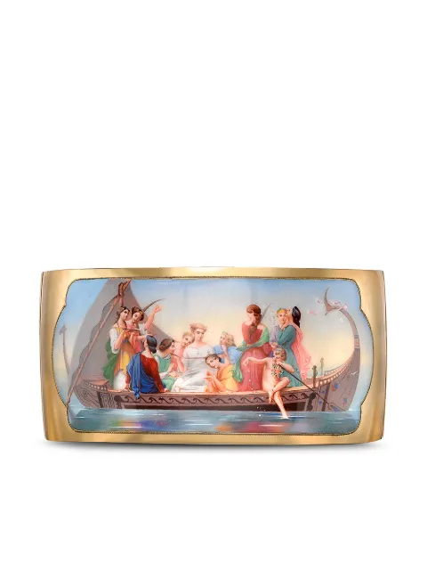 Pragnell Vintage 1837-1901 18kt yellow gold Victorian Roman Revival enamel bangle Gold 1167007