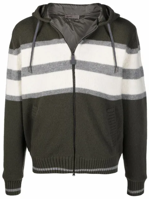 Herno zipped hooded cardigan Green MC012UR70044