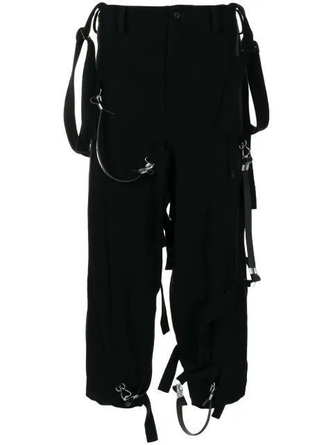 Yohji Yamamoto suspender-strap trousers Black HXP39118