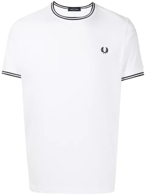 Fred Perry logo-embroidered T-shirt White M1588100