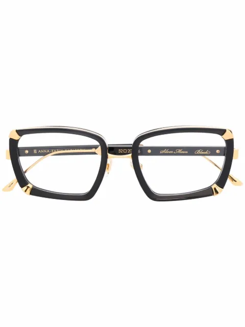 ANNA-KARIN KARLSSON Silver Moon square-frame glasses Black SILVERMOON