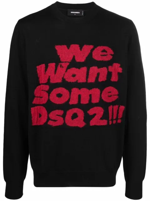 DSQUARED2 We Want Some Dsq2!!! slogan jumper Black S74HA1190S17788