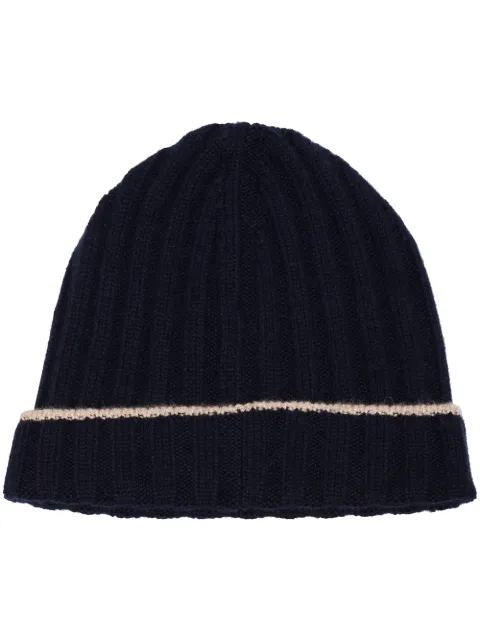 Brunello Cucinelli ribbed-knit cashmere beanie hat Blue M2240900CU715
