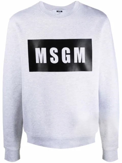 MSGM logo-print cotton sweatshirt Grey 2000MM523200004