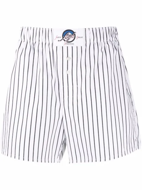 MSGM logo-patch striped boxers White 3140MI02217604