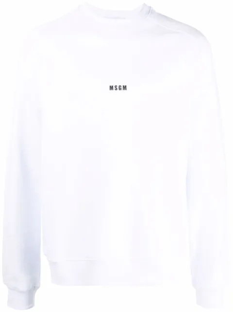 MSGM logo-print cotton sweatshirt White 2000MM503200001