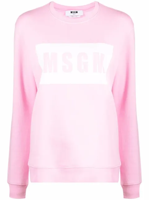 MSGM crew neck logo-print sweatshirt Pink 2000MDM523200001
