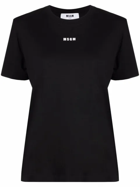 MSGM logo-print short-sleeved T-shirt Black 2000MDM50020000299