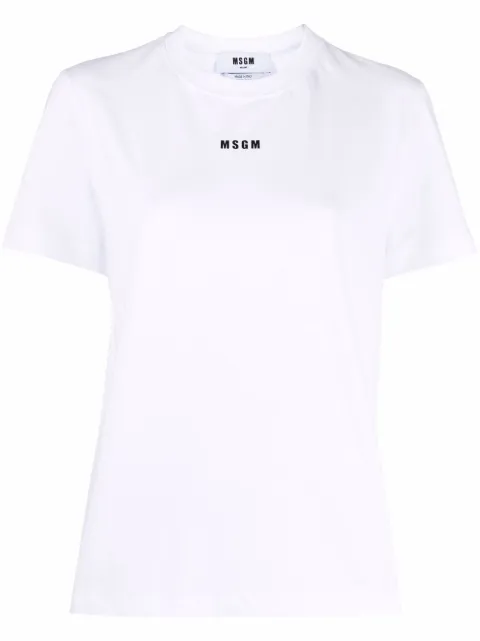 MSGM logo-print cotton T-shirt White 2000MDM500200002