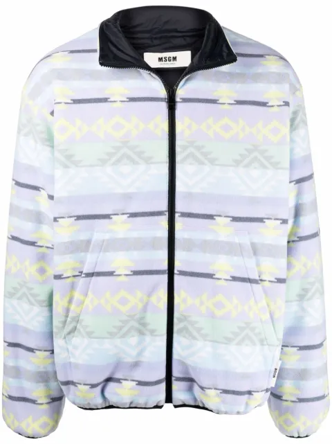 MSGM zip-up funnel neck jacket Purple 3140MH192217705