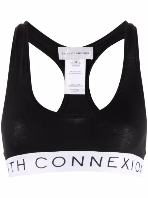 Faith Connexion logo-tape racerback vest Black W3901J00028