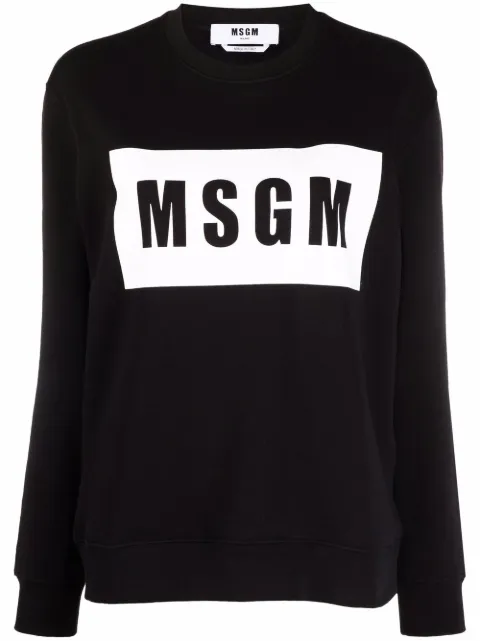 MSGM logo-print cotton sweater Black 2000MDM523200001